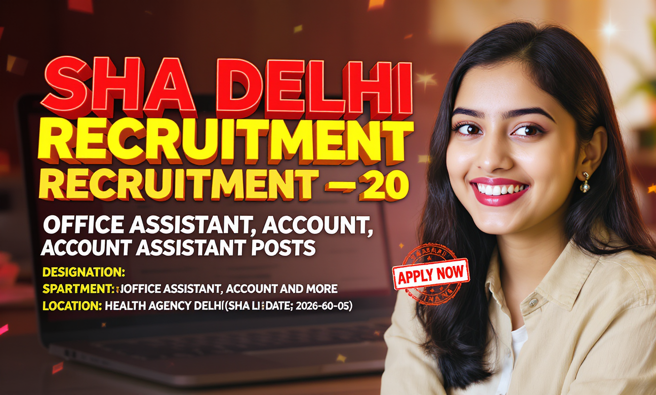 State Health Agency Delhi (SHA Delhi) recruitment for Office Assistant and Account Assistant