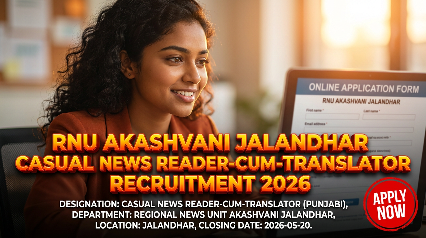RNU Akashvani Jalandhar Casual News Reader-cum-Translator recruitment