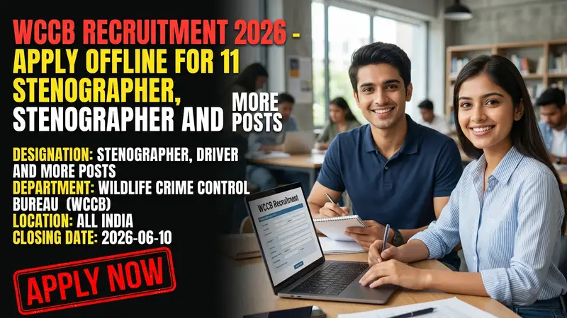 Wildlife Crime Control Bureau WCCB recruitment 2026 notification for stenographer driver posts