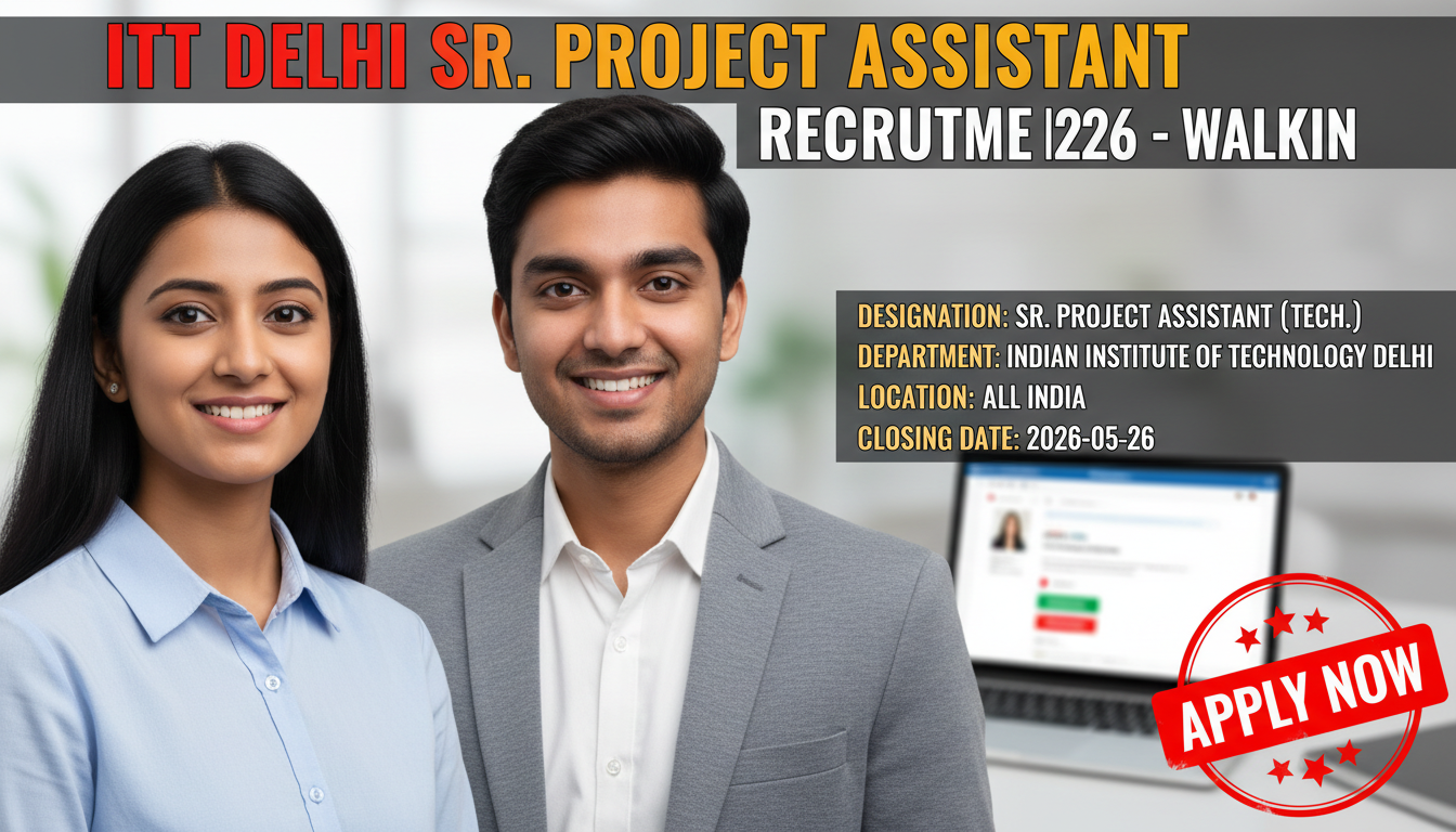 IIT Delhi Sr. Project Assistant recruitment