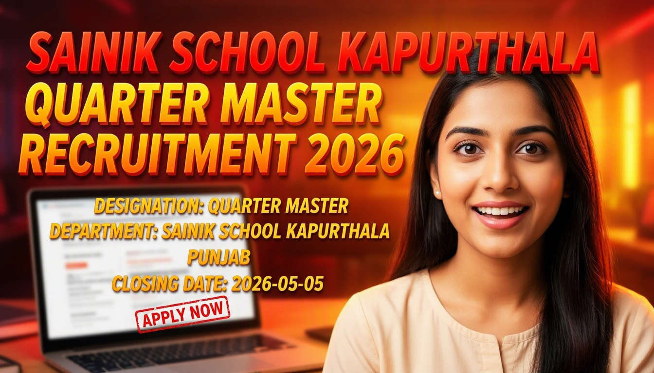 Sainik School Kapurthala Quarter Master recruitment