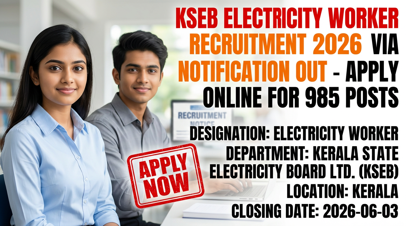 KSEB Electricity Worker Recruitment 2026 Kerala PSC Notification
