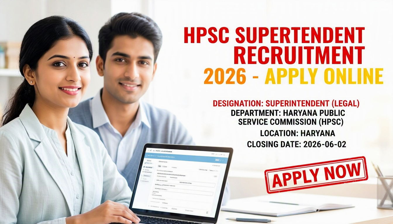 HPSC Superintendent Legal Recruitment 2026 official notification for 4 vacancies