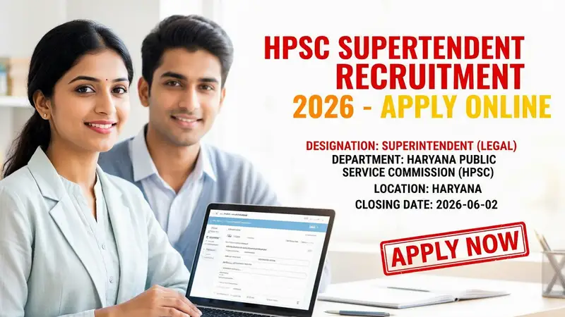 HPSC Superintendent Legal Recruitment 2026 official notification for 4 vacancies