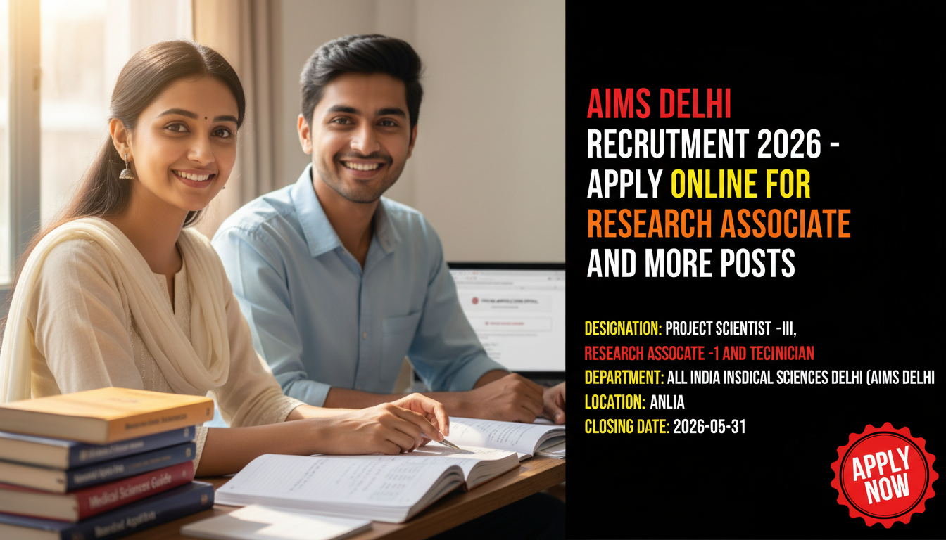 AIIMS Delhi Recruitment for Project Scientist, Research Associate, and Technician posts