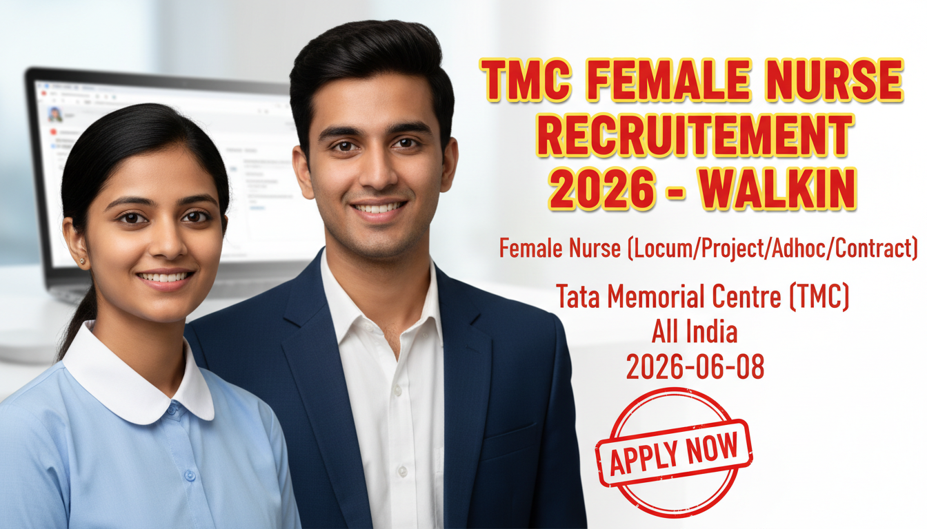 TMC Female Nurse Recruitment 2026 walk-in interview notification