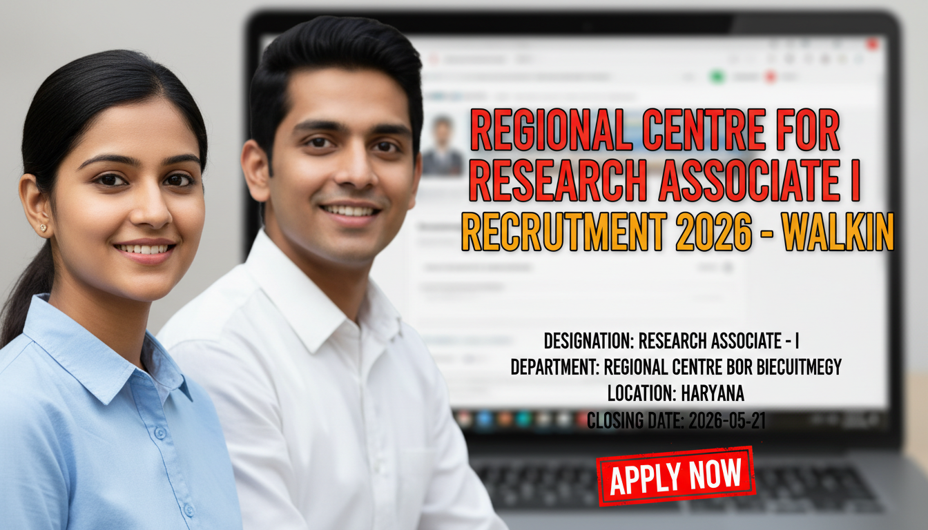 Regional Centre for Biotechnology Research Associate I recruitment