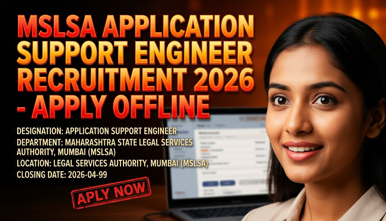 Maharashtra State Legal Services Authority (MSLSA) Application Support Engineer recruitment