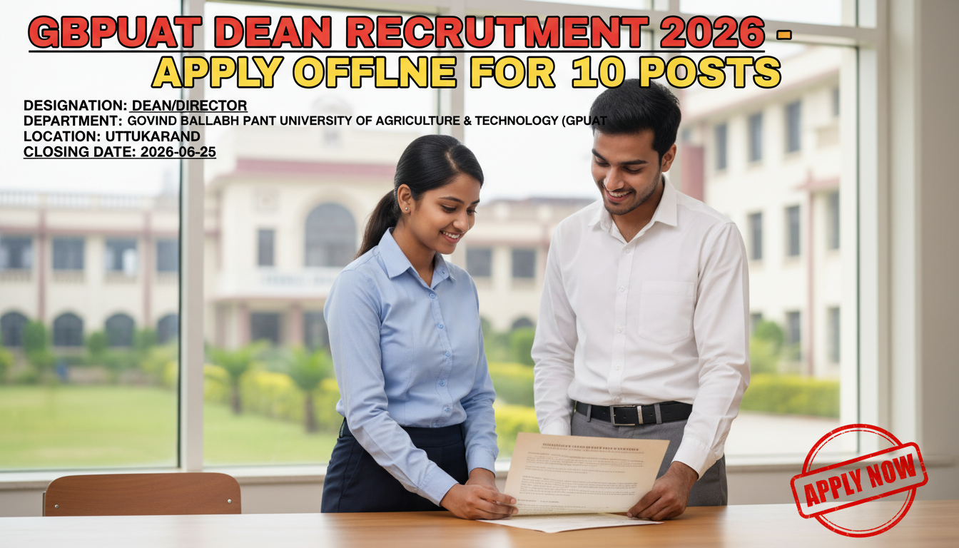 GBPUAT Dean Recruitment 2026 notification for 10 Dean and Director positions