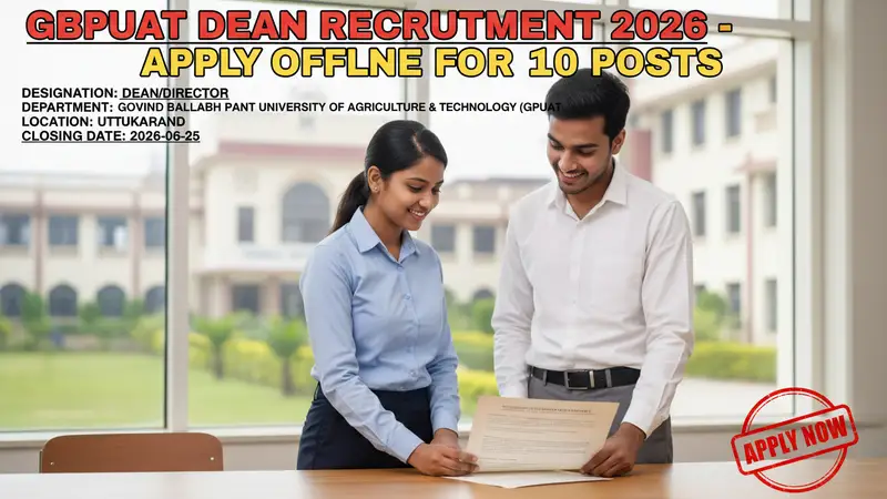 GBPUAT Dean Recruitment 2026 notification for 10 Dean and Director positions