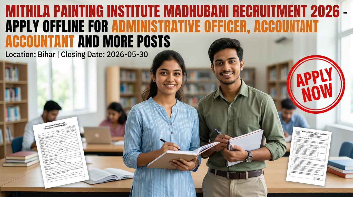 Mithila Painting Institute Madhubani recruitment notification for Acharya, Administrative Officer,…