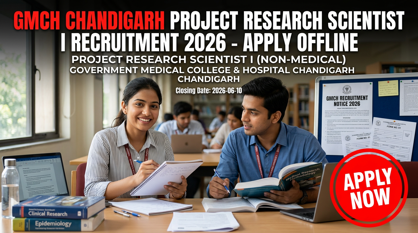 GMCH Chandigarh Project Research Scientist I Recruitment 2026 official notification