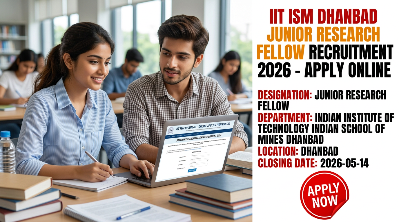 IIT ISM Dhanbad Junior Research Fellow recruitment 2026 notification