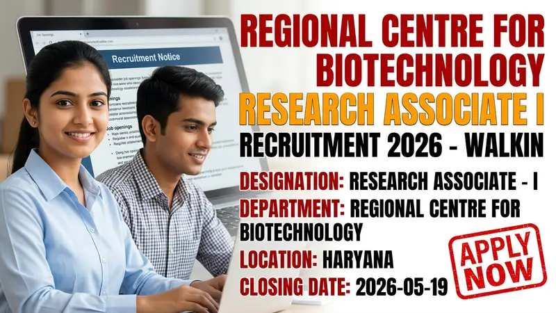 Regional Centre for Biotechnology Research Associate I recruitment