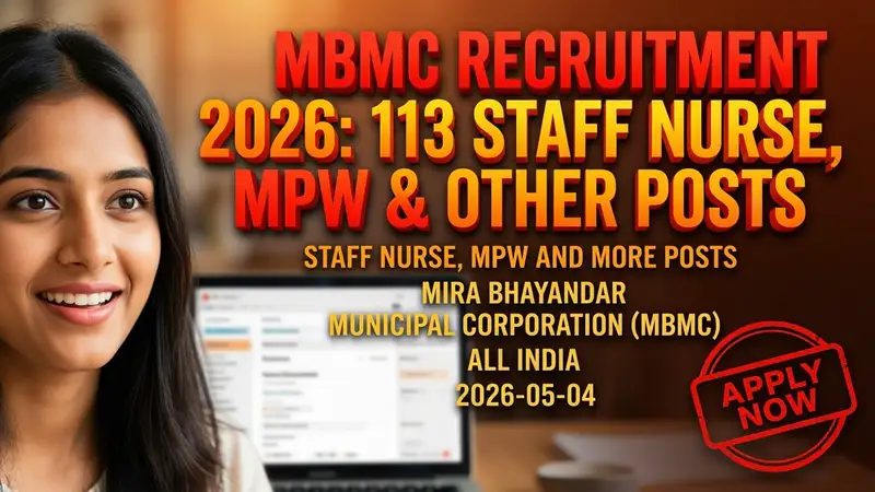 Mira Bhayandar Municipal Corporation (MBMC) Recruitment 2026