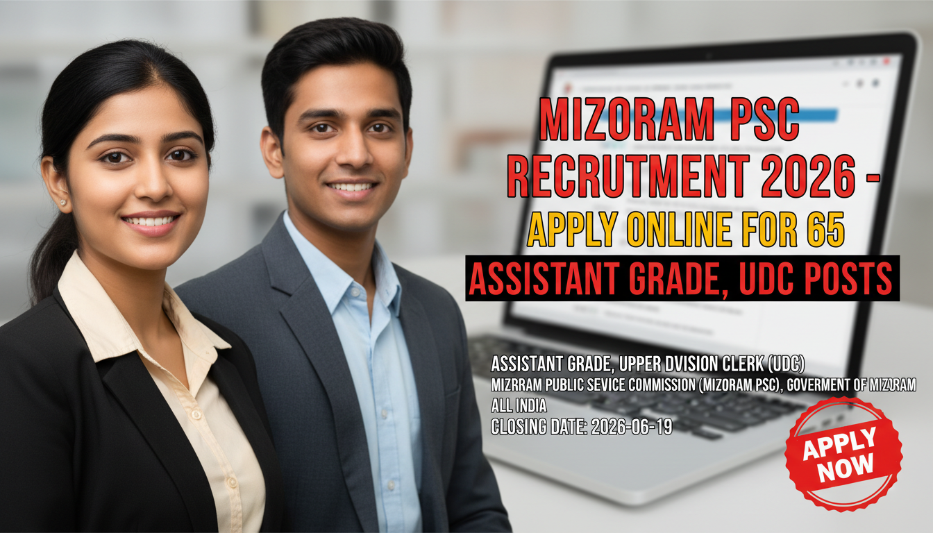Mizoram PSC Recruitment 2026 for Assistant Grade and UDC posts