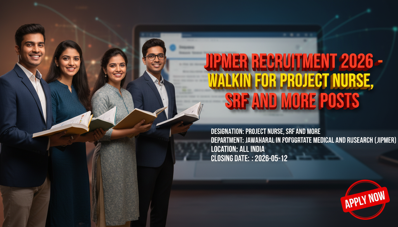 JIPMER Project Nurse and SRF Recruitment 2026