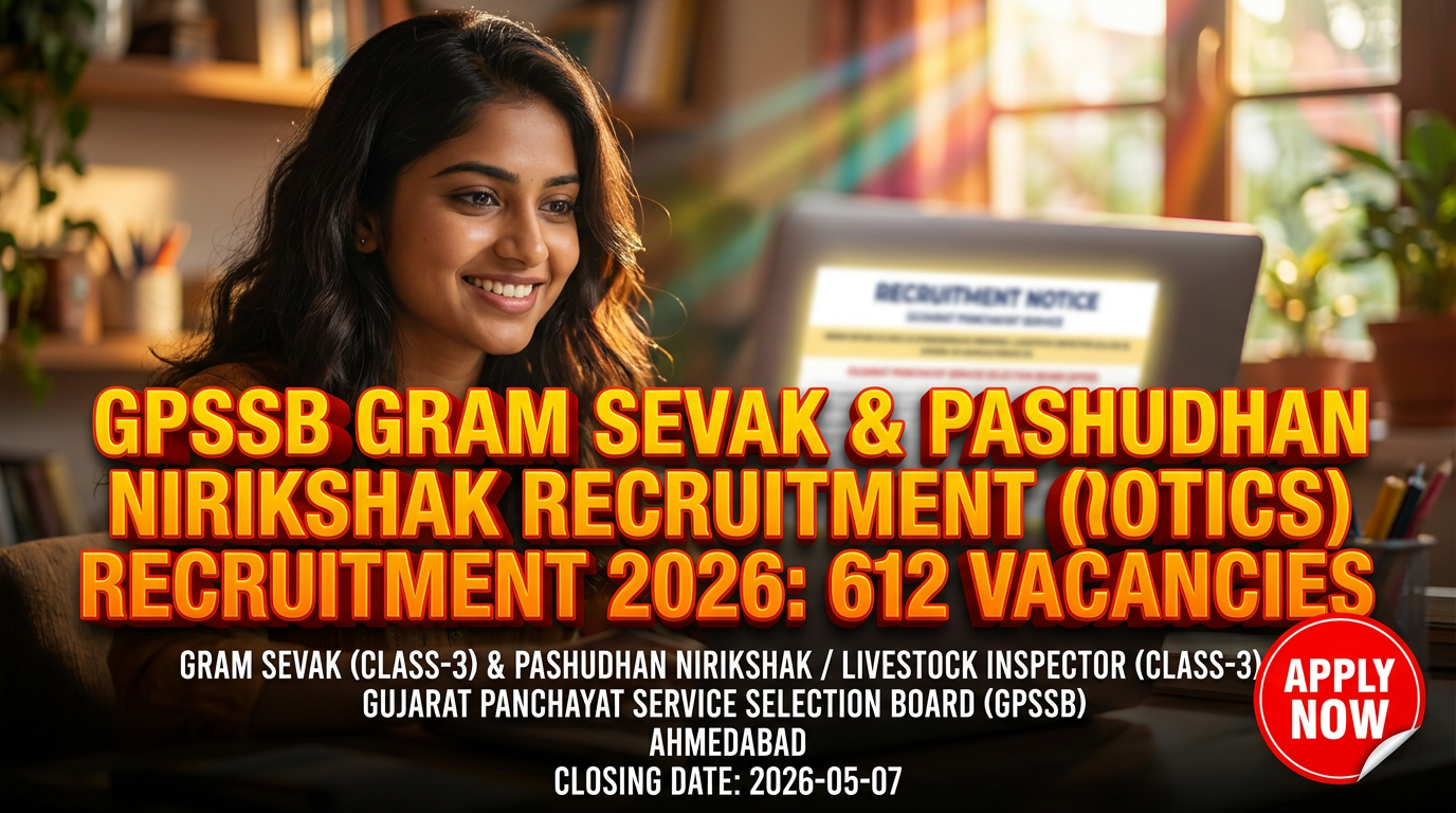Gujarat Panchayat Service Selection Board (GPSSB) Gram Sevak & Pashudhan Nirikshak recruitment