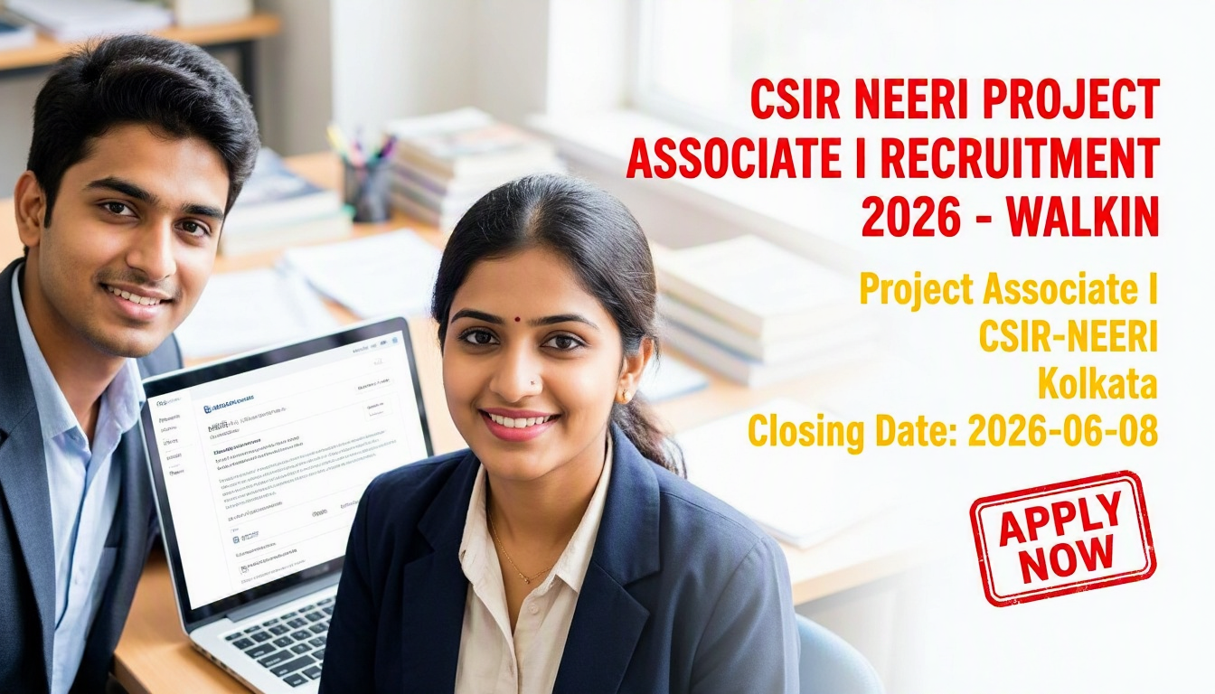 CSIR NEERI Project Associate I Recruitment 2026 notification for Kolkata position