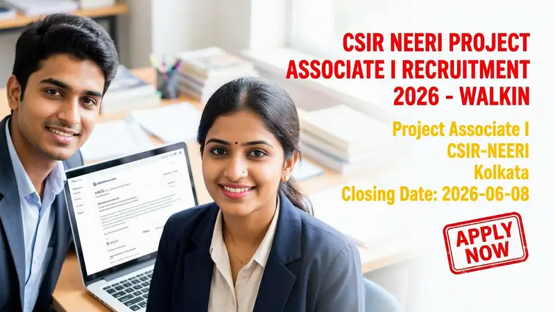 CSIR NEERI Project Associate I Recruitment 2026 notification for Kolkata position