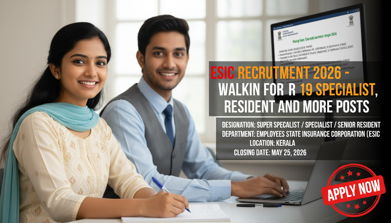 ESIC Recruitment for Super Specialist, Specialist, Senior Resident posts