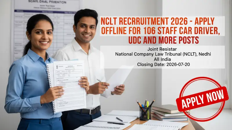 NCLT Recruitment 2026 notification for 106 deputation posts including Joint Registrar and UDC