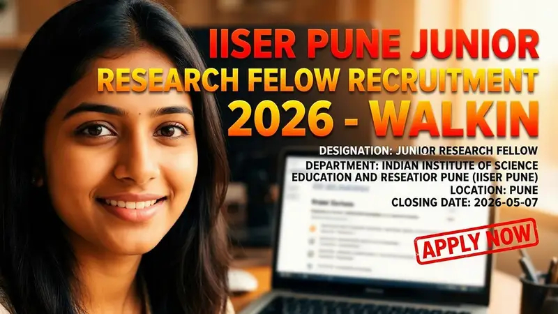 IISER Pune Junior Research Fellow Recruitment 2026