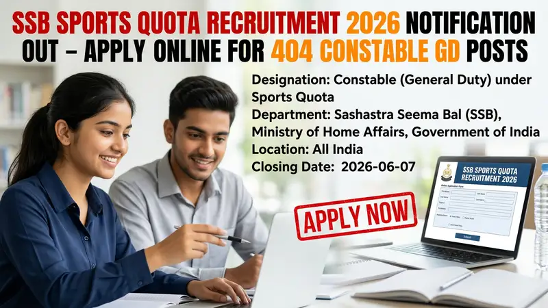 SSB Sports Quota Recruitment 2026 Constable GD notification
