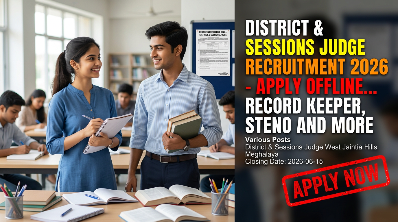 District & Sessions Judge West Jaintia Hills Recruitment 2026 notification for 8 government job…