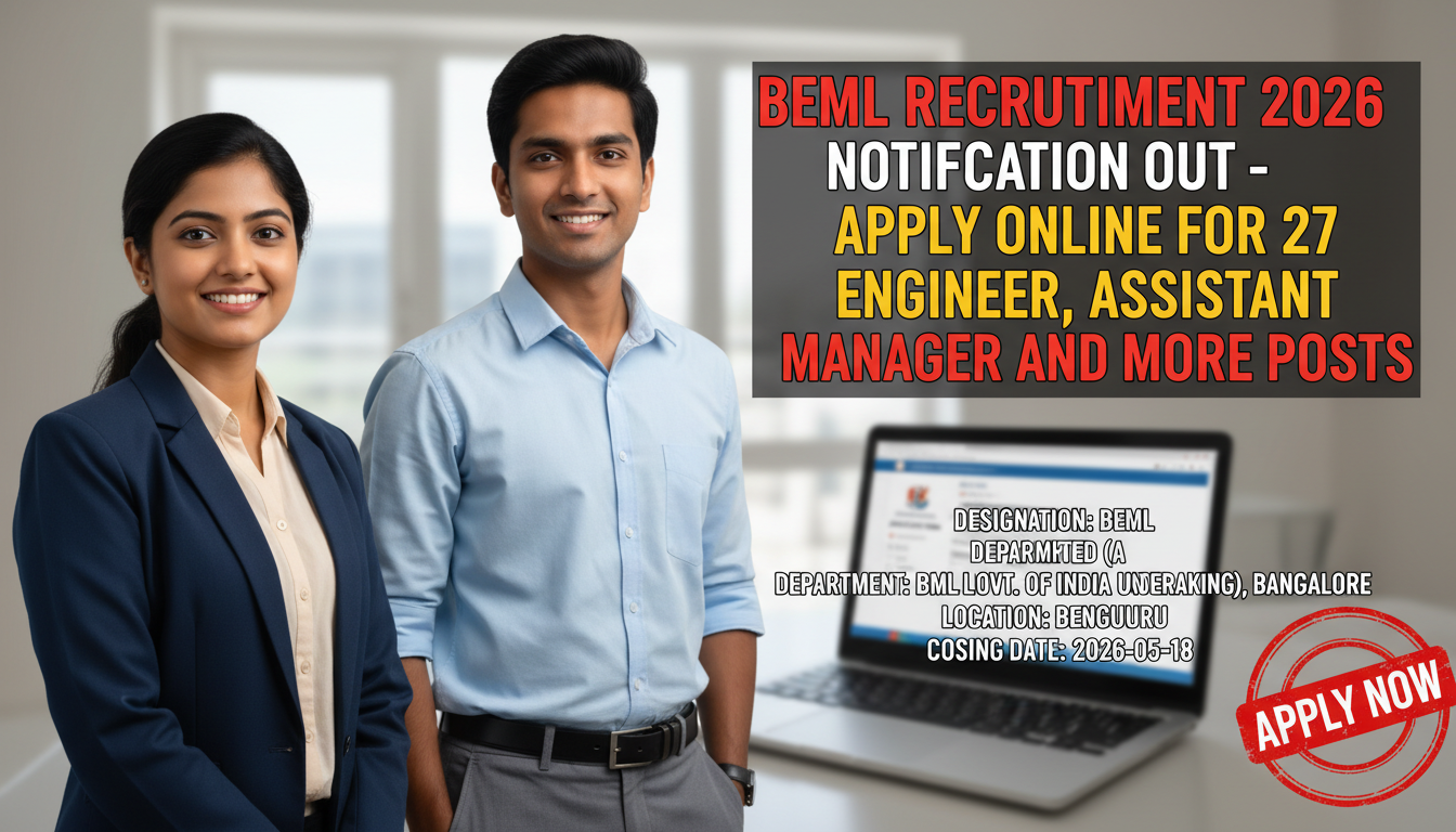 BEML Recruitment 2026 for Engineer and Manager posts