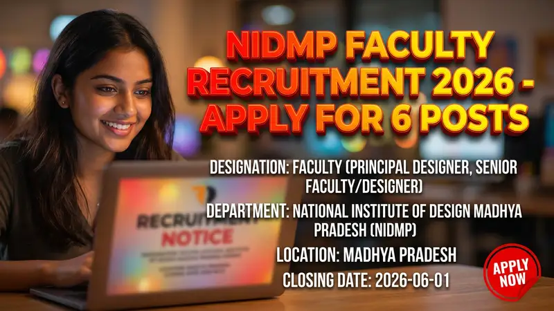 National Institute of Design Madhya Pradesh (NIDMP) Faculty Recruitment