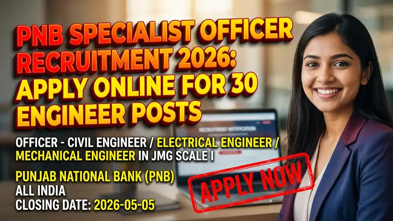 Punjab National Bank (PNB) Specialist Officer Engineer Recruitment 2026