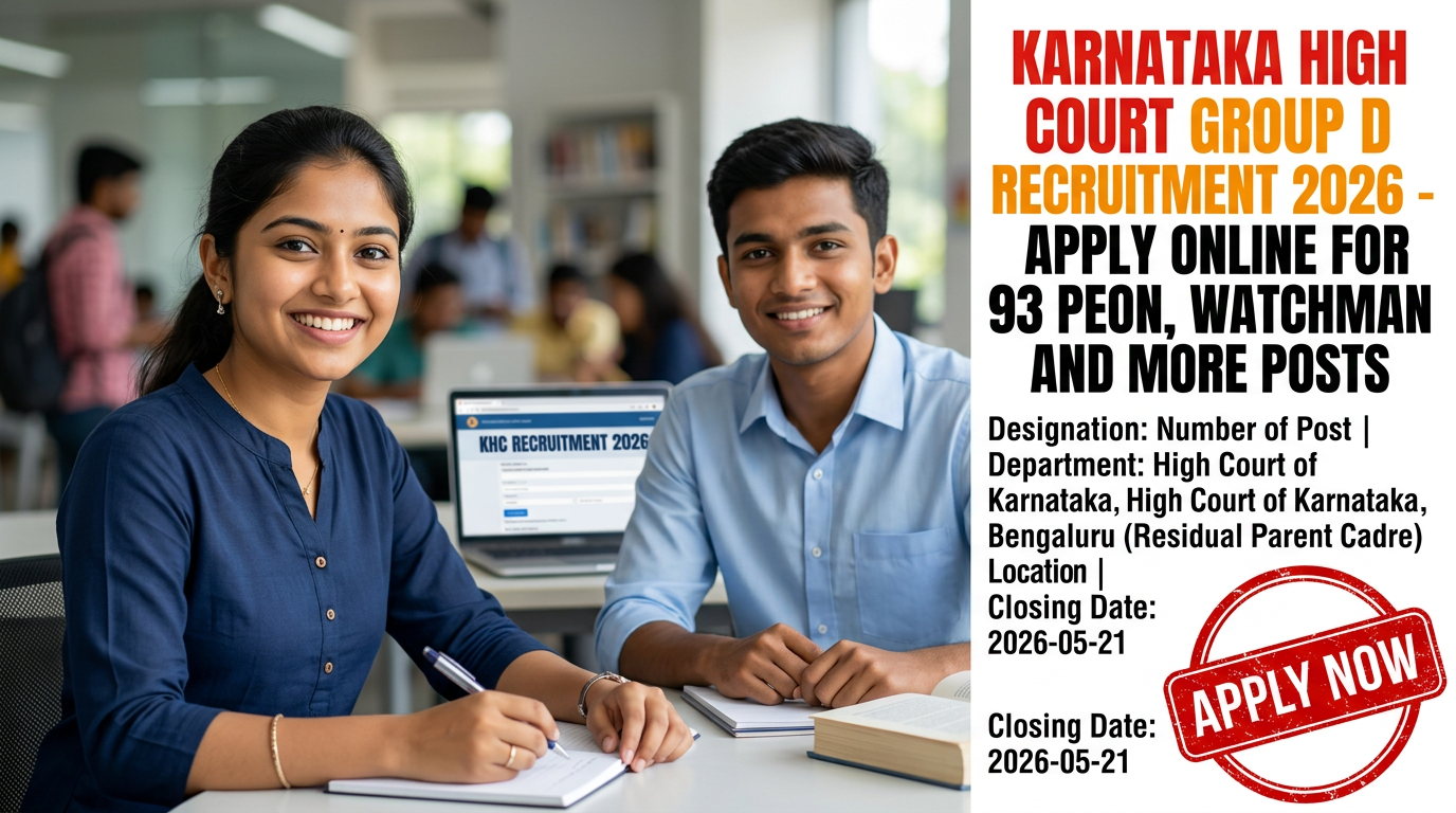 Karnataka High Court Group D Recruitment 2026 notification for 93 posts