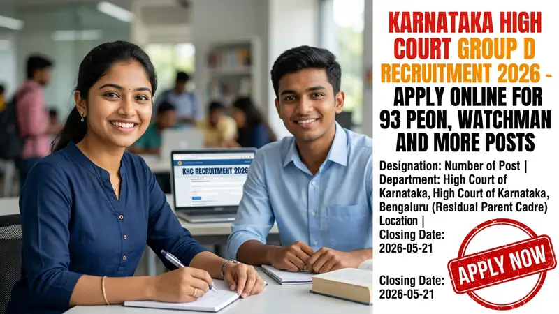 Karnataka High Court Group D Recruitment 2026 notification for 93 posts