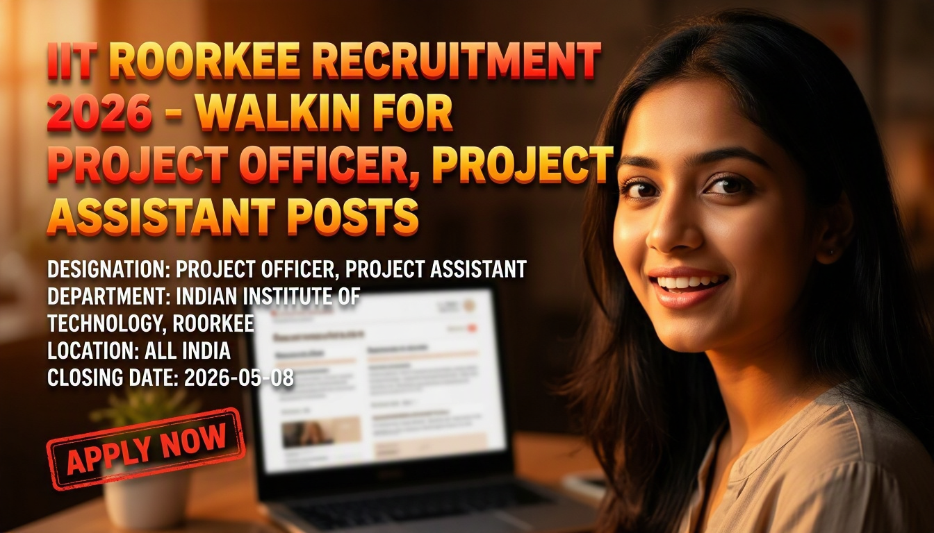 IIT Roorkee Project Officer and Project Assistant Recruitment 2026