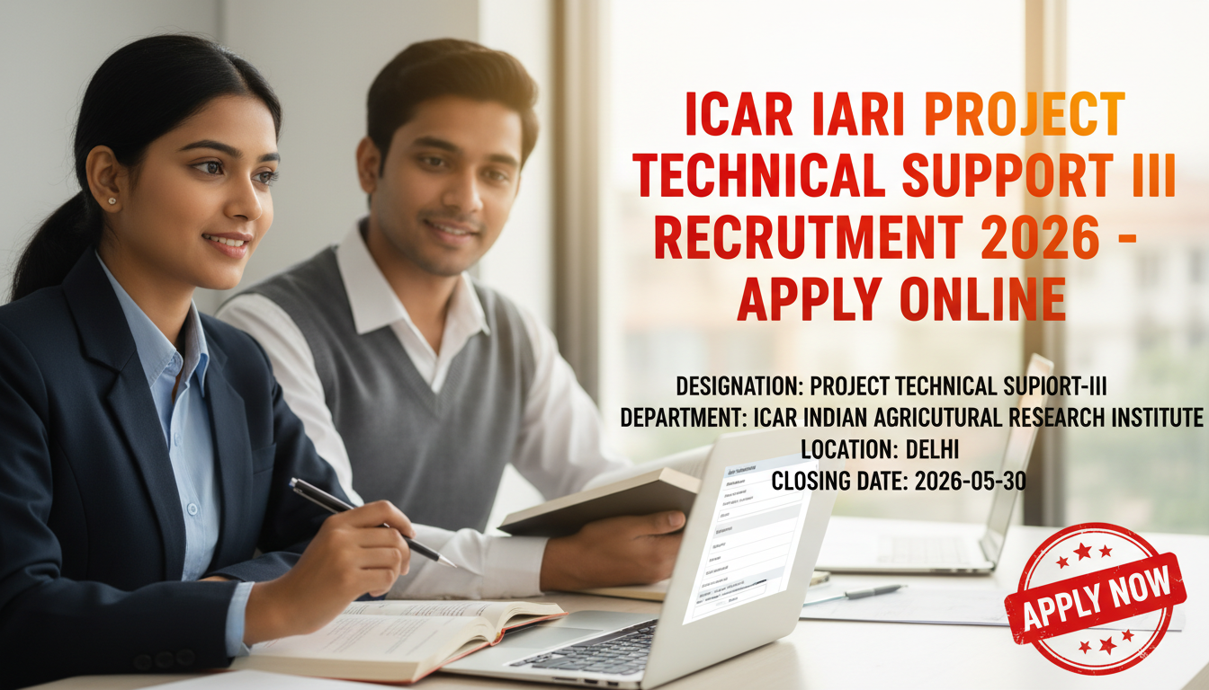 ICAR Indian Agricultural Research Institute Project Technical Support-III recruitment