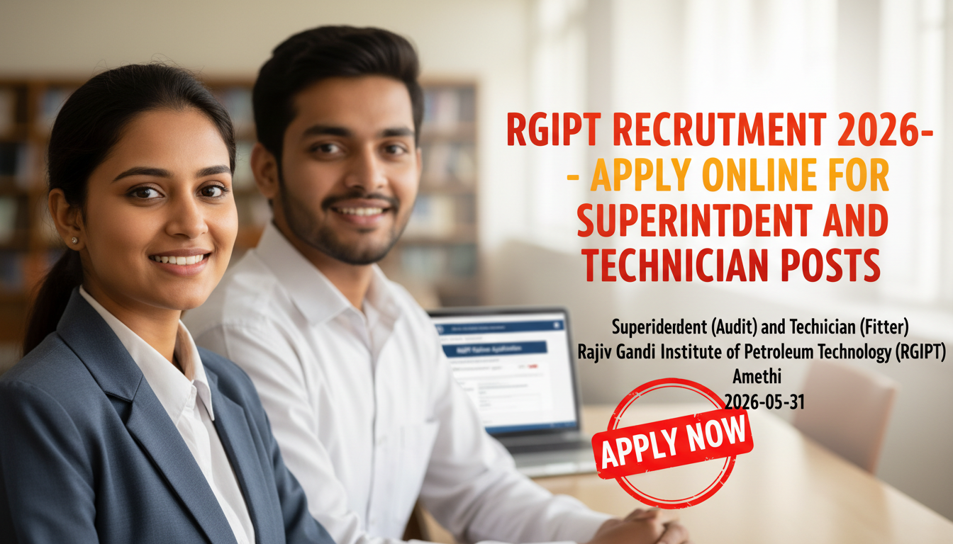 Rajiv Gandhi Institute of Petroleum Technology (RGIPT) recruitment for Superintendent and…