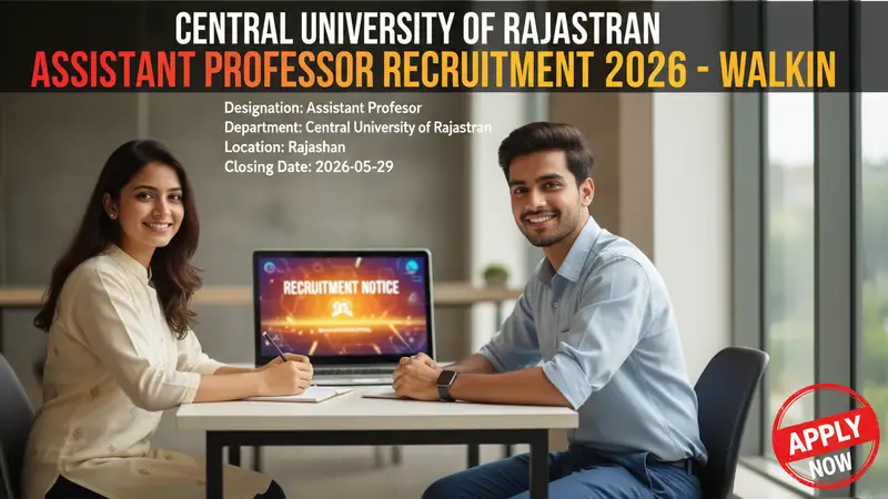Central University of Rajasthan Assistant Professor recruitment