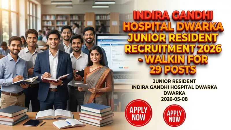 Indira Gandhi Hospital Dwarka Junior Resident Recruitment 2026