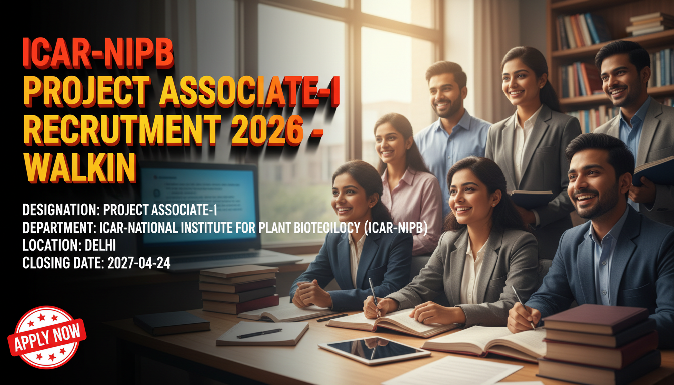 ICAR-NIPB Project Associate-I recruitment