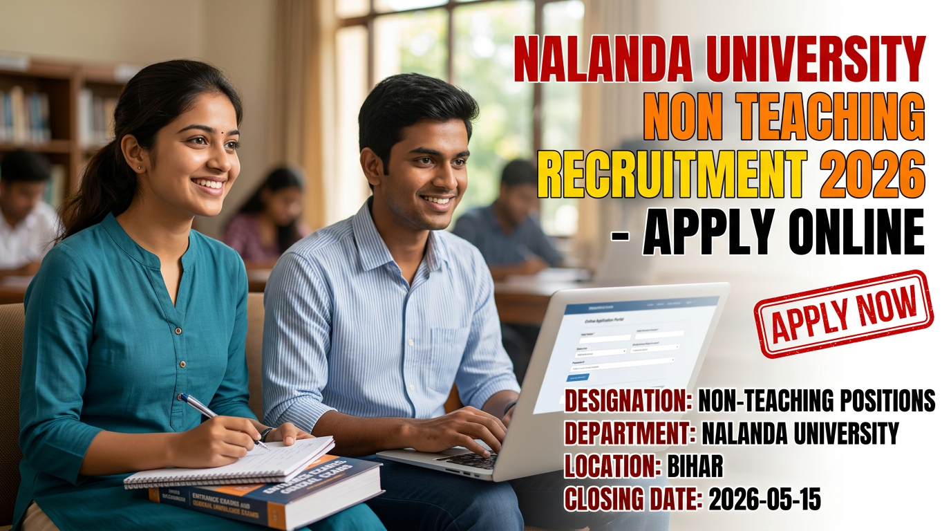 Nalanda University Non-Teaching Recruitment 2026 notification for 9 vacancies