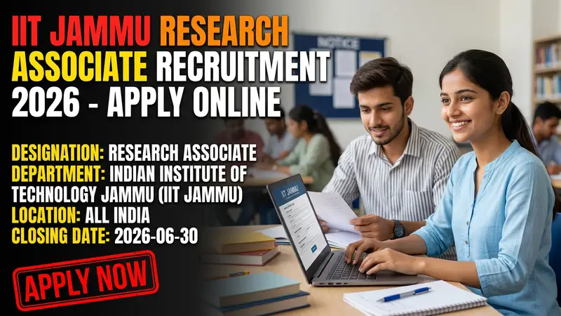 IIT Jammu Research Associate Recruitment 2026
