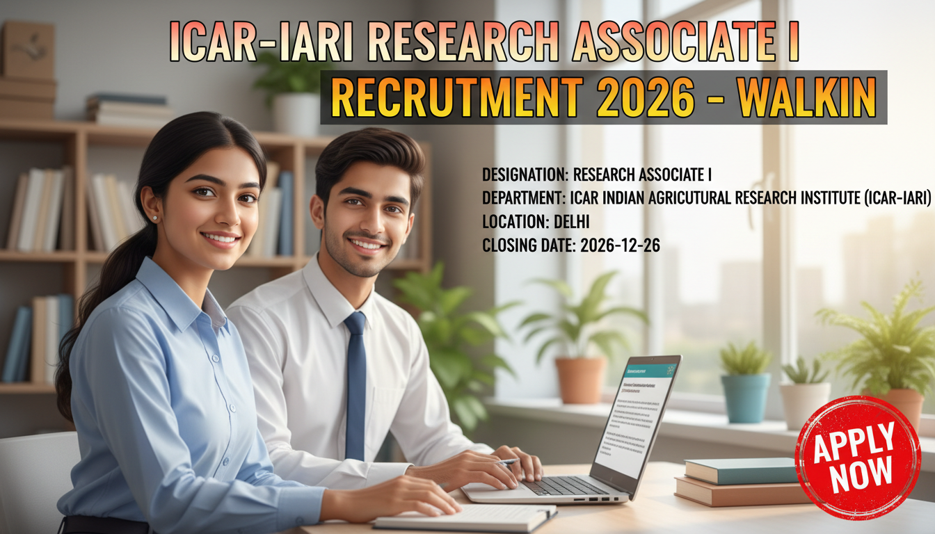 ICAR-IARI Research Associate I recruitment