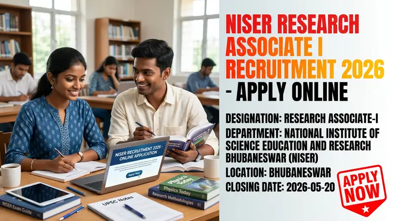 National Institute of Science Education and Research Bhubaneswar (NISER) Research Associate-I