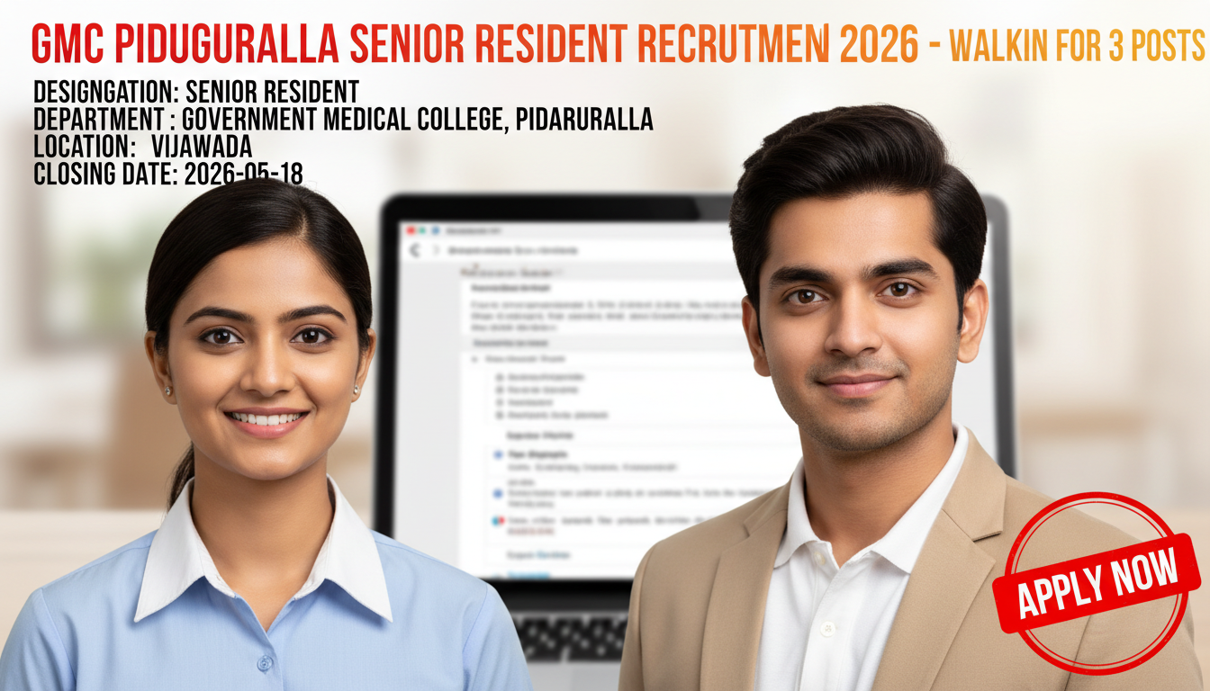 Government Medical College Piduguralla Senior Resident recruitment
