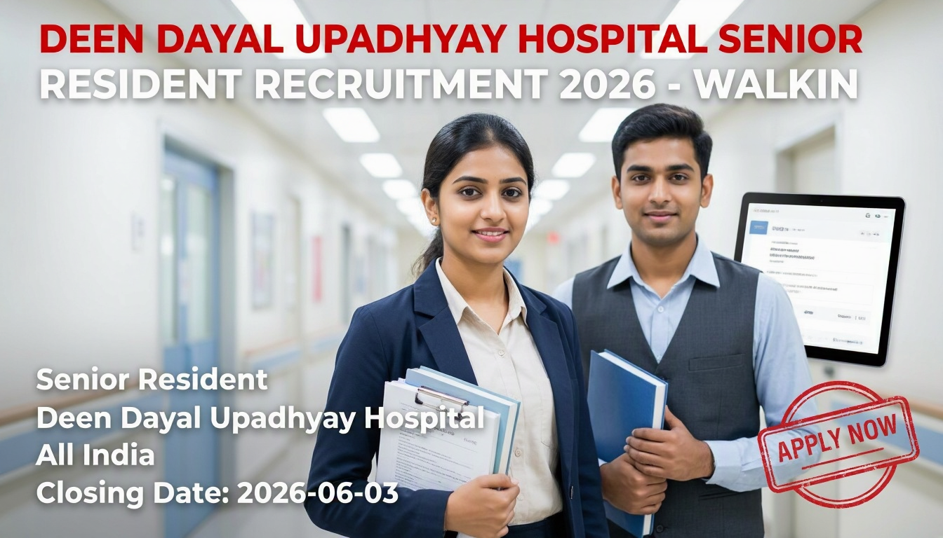 Deen Dayal Upadhyay Hospital Senior Resident Recruitment 2026 notification