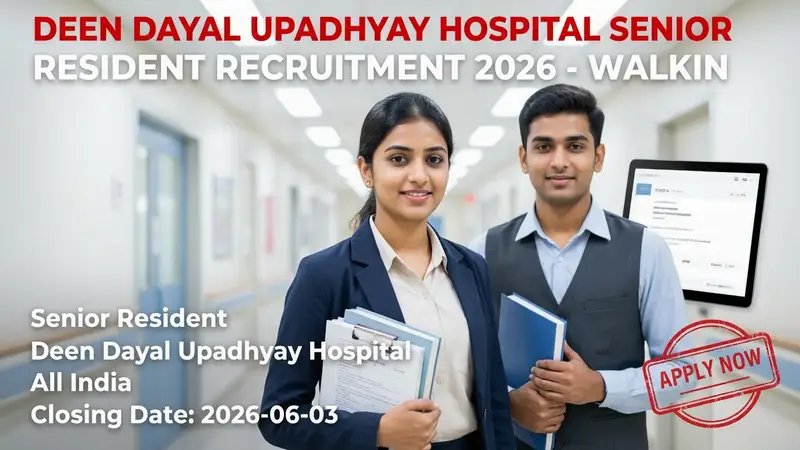 Deen Dayal Upadhyay Hospital Senior Resident Recruitment 2026 notification