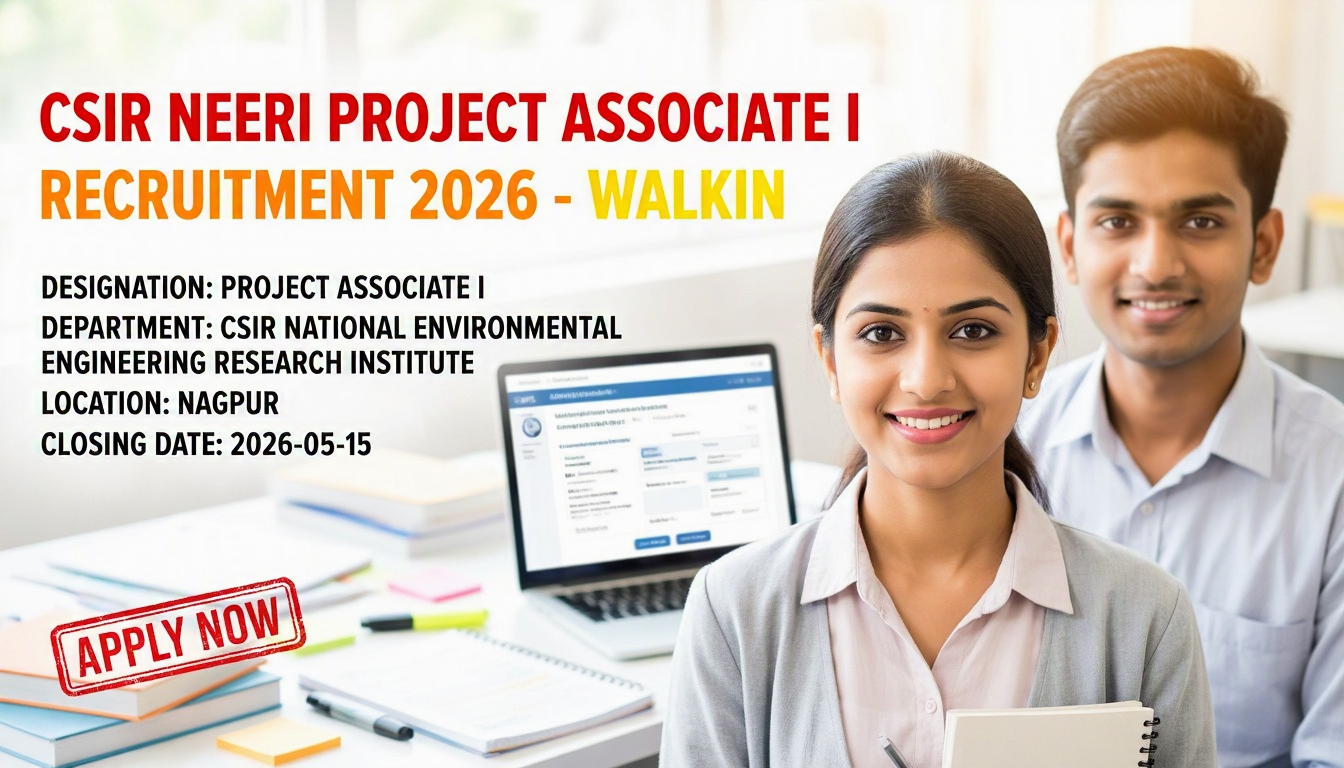 CSIR NEERI Project Associate I recruitment