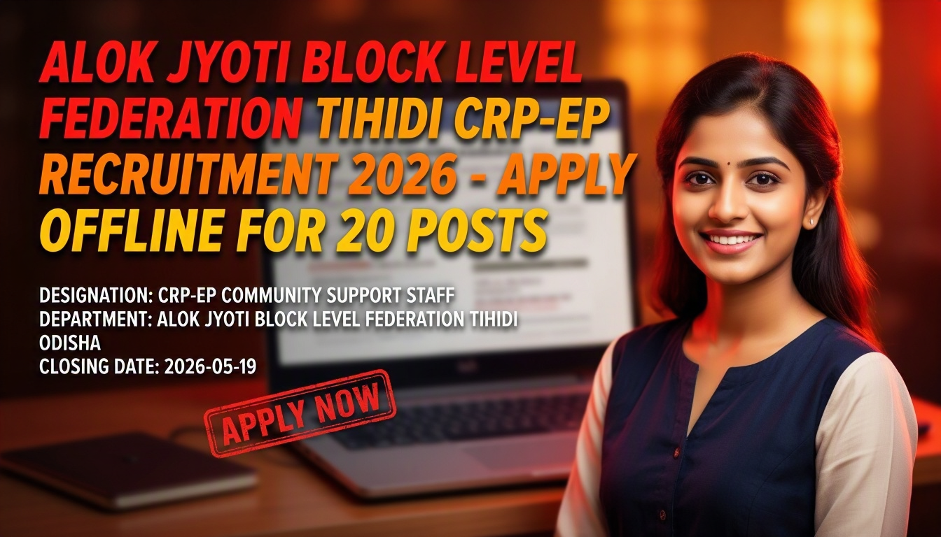 CRP-EP Community Support Staff Recruitment at Alok Jyoti Block Level Federation Tihidi