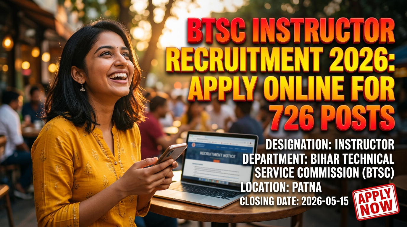 Bihar Technical Service Commission (BTSC) Instructor recruitment